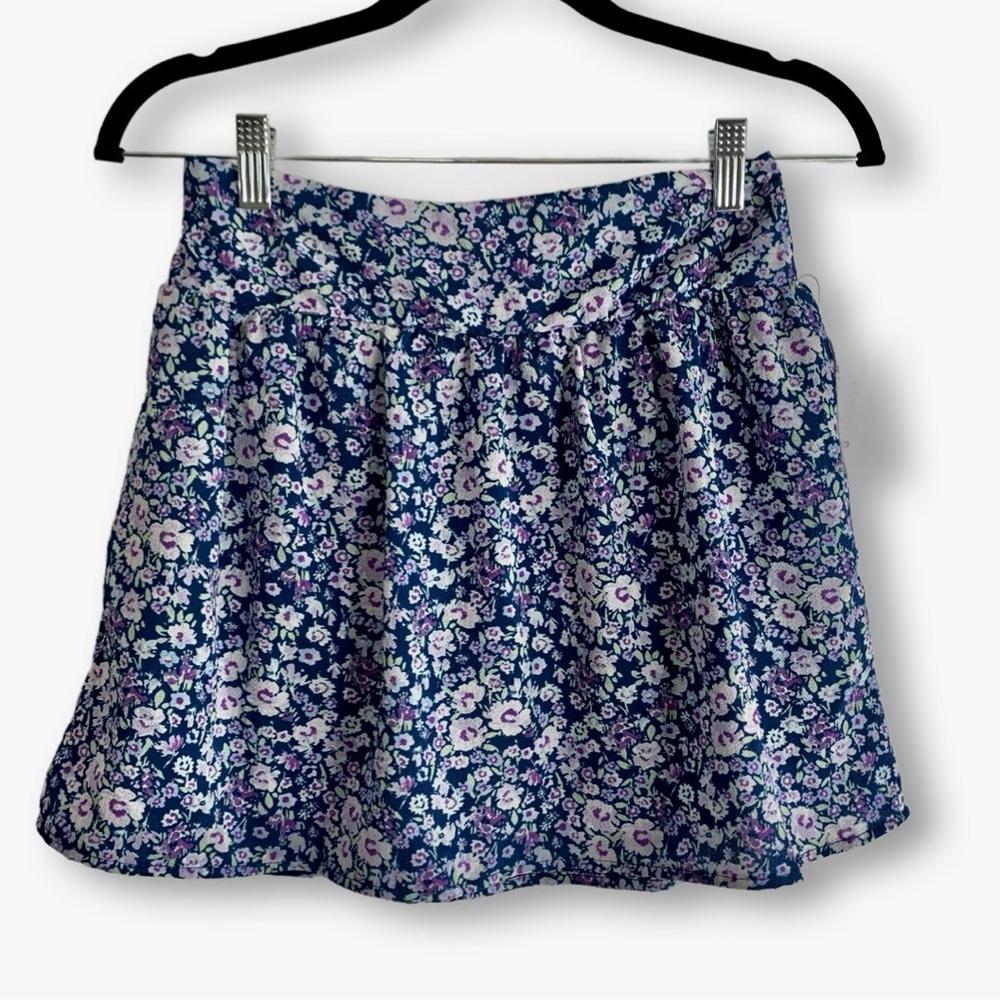 NWT Speechless Kids Navy/Lavender Floral Skirt, Size 16